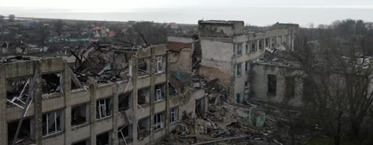 Destroyed buildings Kherson